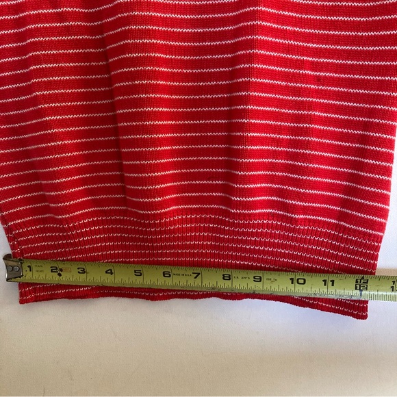 Vintage early 1980s Red Striped Sweater boat neck with Swimmer Design size XS/S - Picture 6 of 13